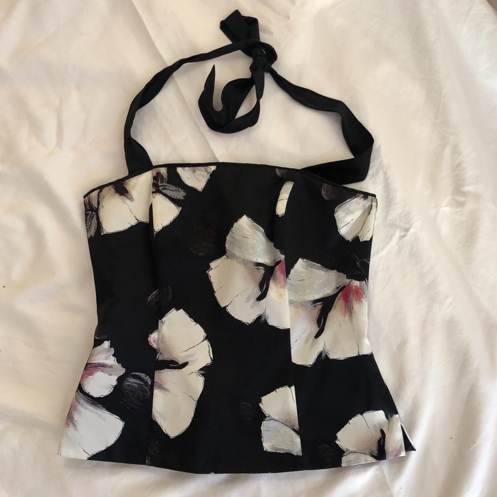White House Black Market halter corset top